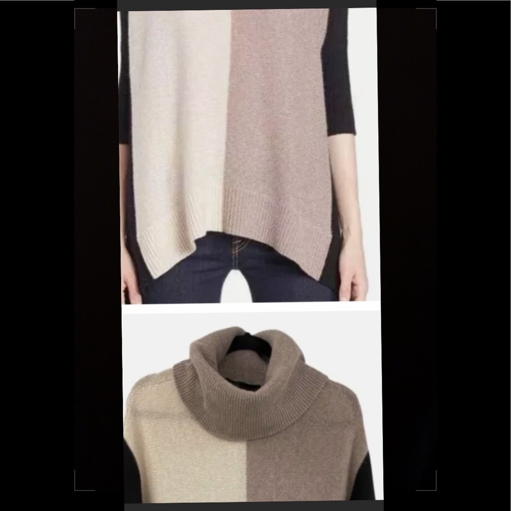 Beautiful ultra soft 100% cashmere oversized color block sweater